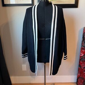 Express Black and white Knit Cardigan